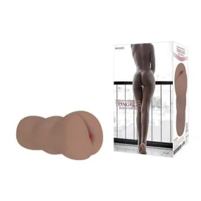 Kokos - Excellent Love Original Tongggo Black Angel Double Layer Ass Masturbator (Beige)