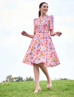 Kylie 'Candy Tigerlily' Limited Edition Cotton Silk Shirtdress