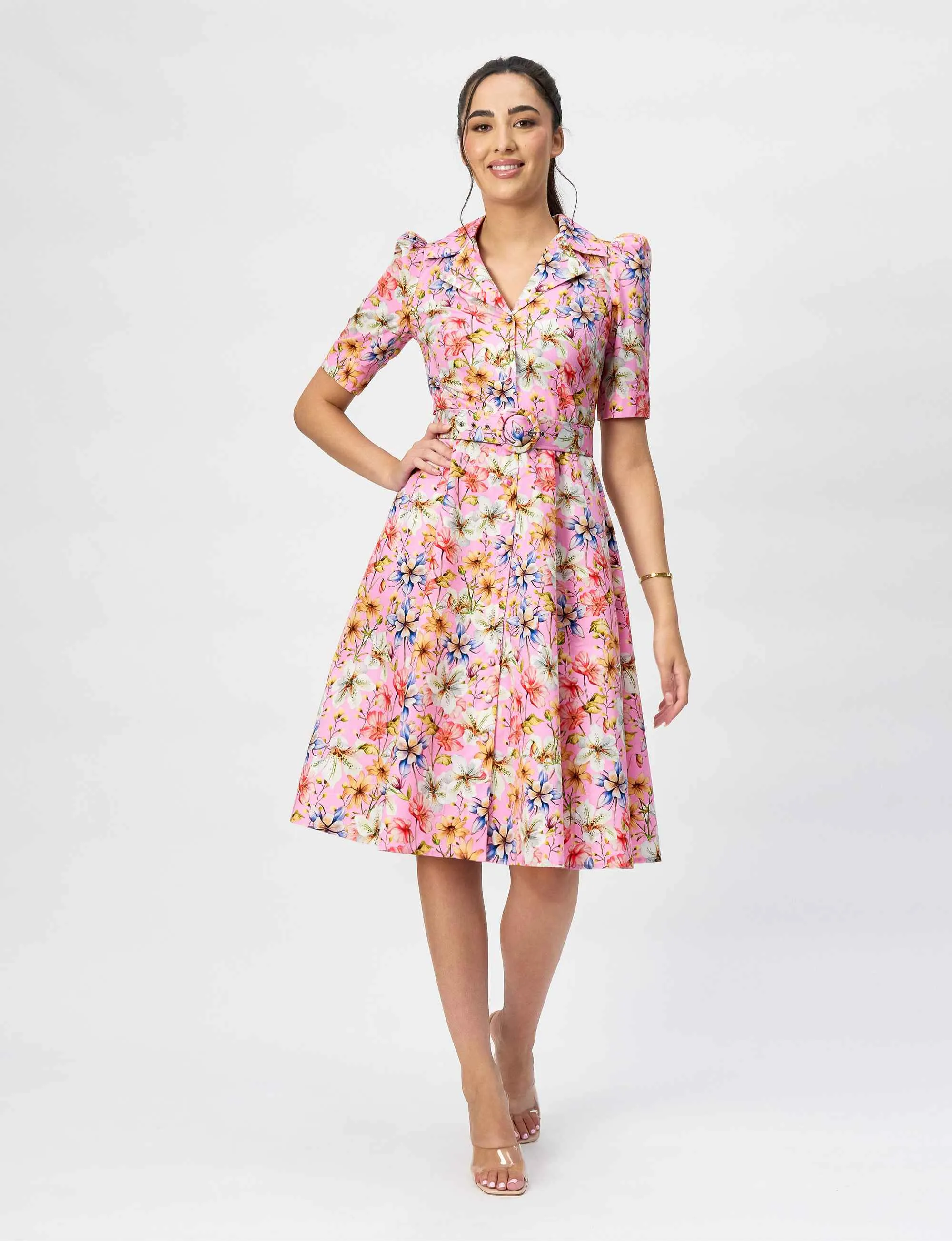 Kylie 'Candy Tigerlily' Limited Edition Cotton Silk Shirtdress