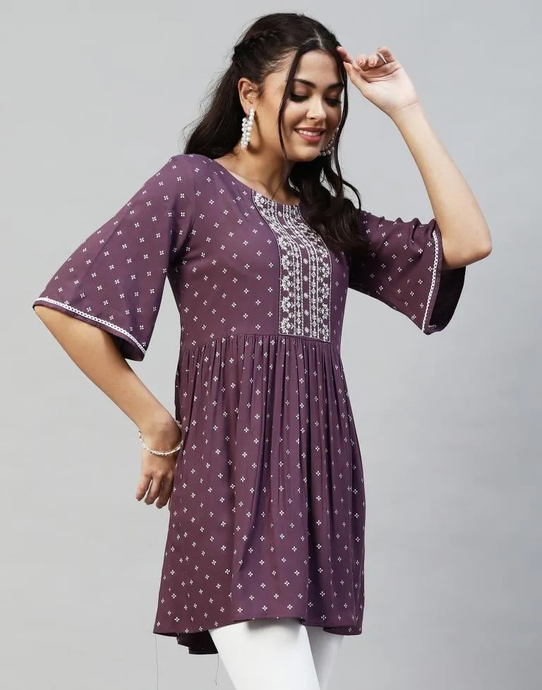 Lavender Gathered Tunic Top