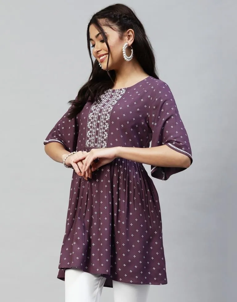 Lavender Gathered Tunic Top