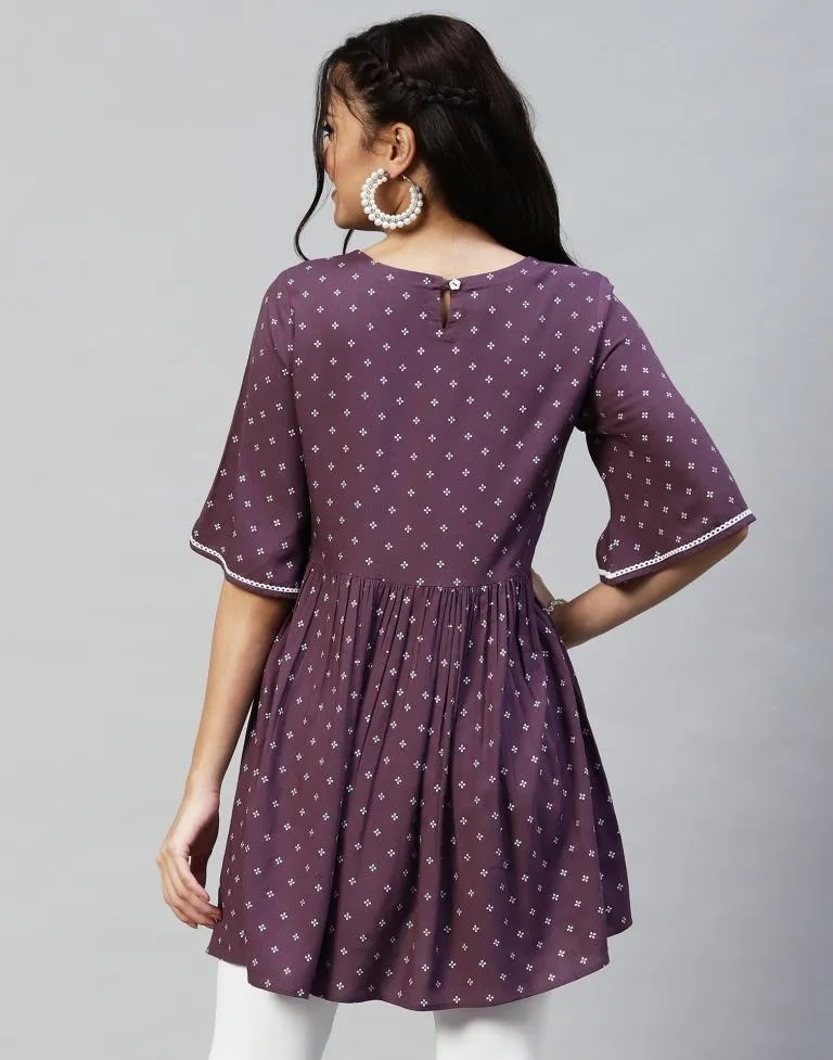 Lavender Gathered Tunic Top