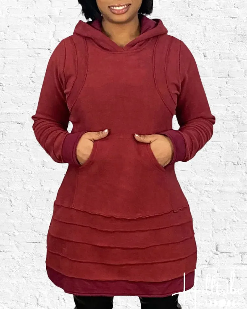 Laya Fleece Tunic Burgundy