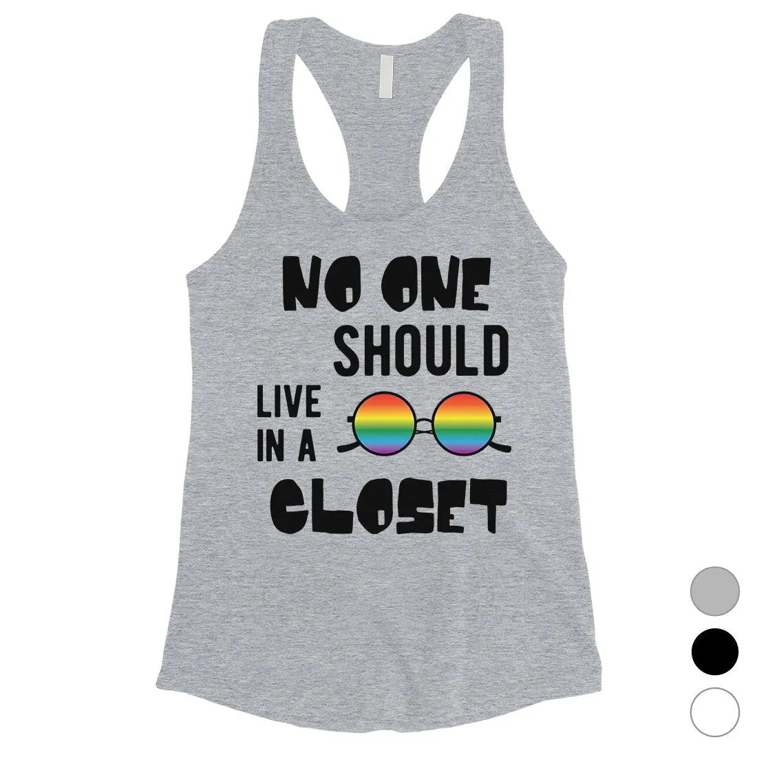 LGBT No Live Closet Rainbow Womens Tank Top