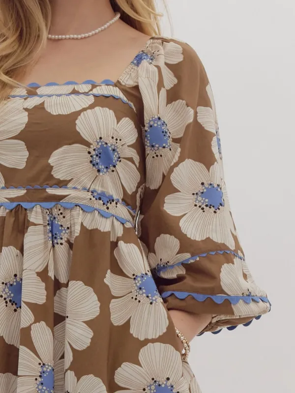 LOGAN FLORAL PRINT BABYDOLL DRESS