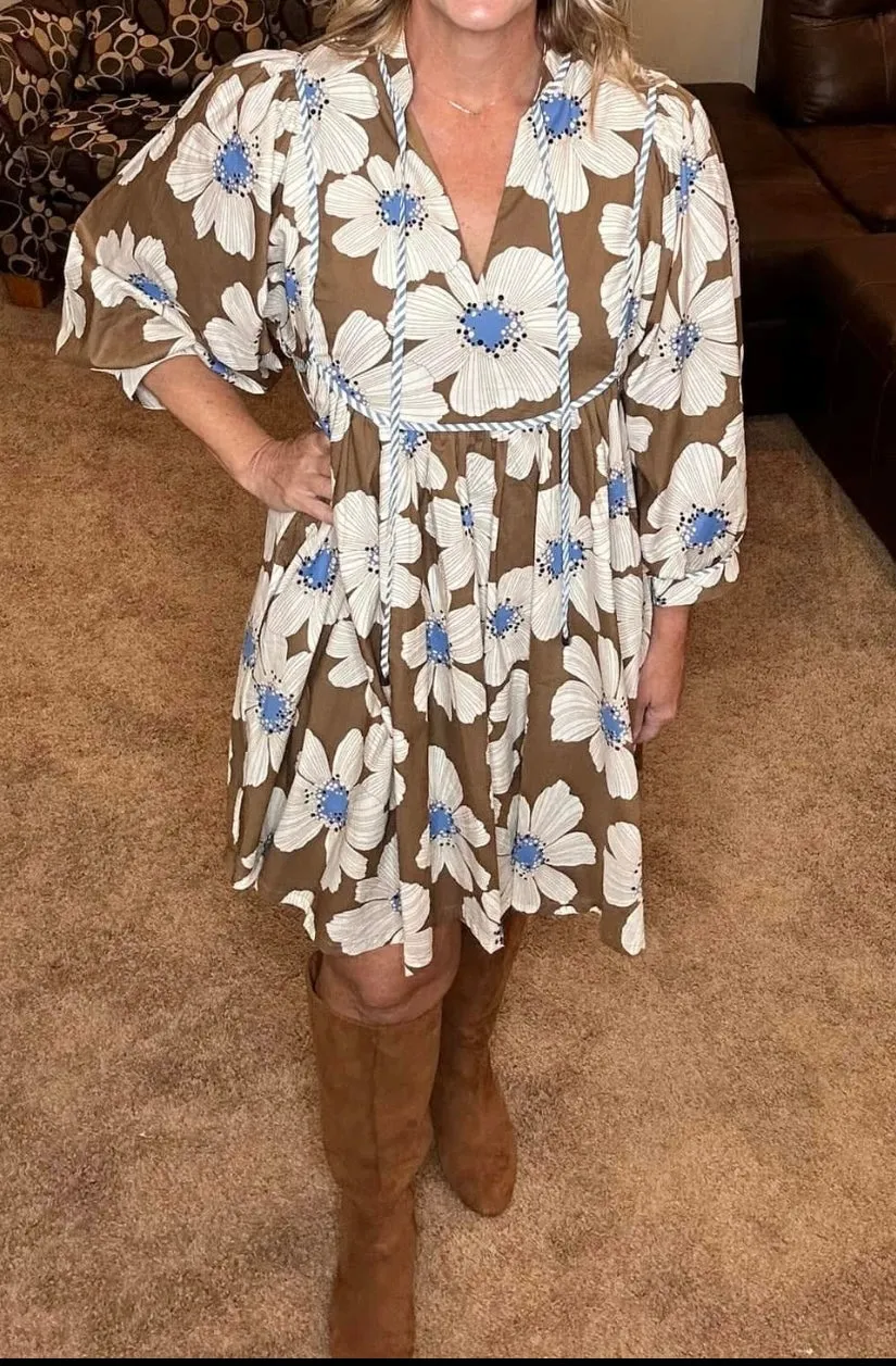 LOGAN FLORAL PRINT BABYDOLL DRESS