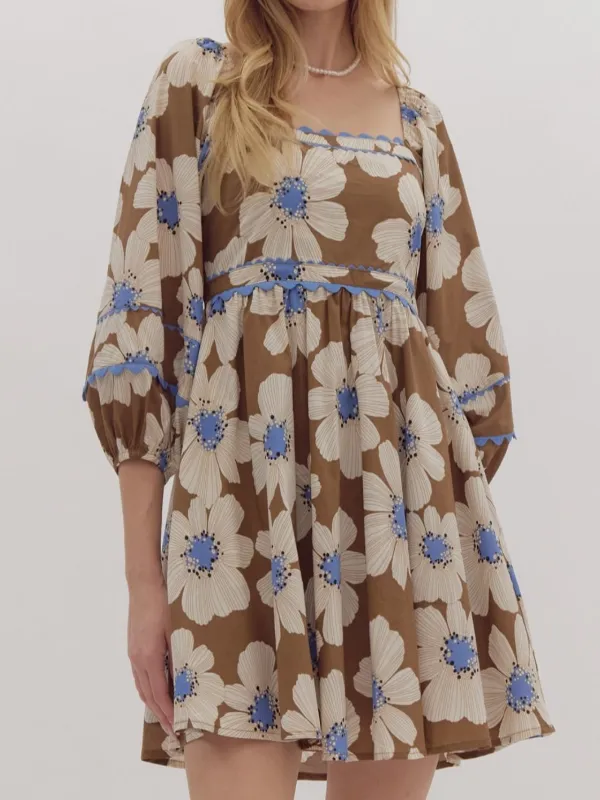 LOGAN FLORAL PRINT BABYDOLL DRESS