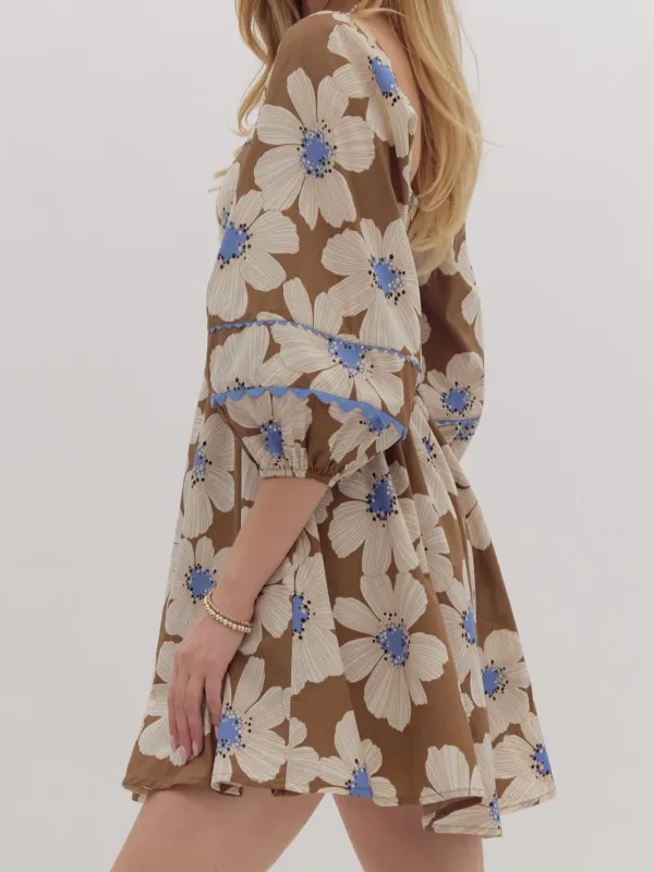 LOGAN FLORAL PRINT BABYDOLL DRESS