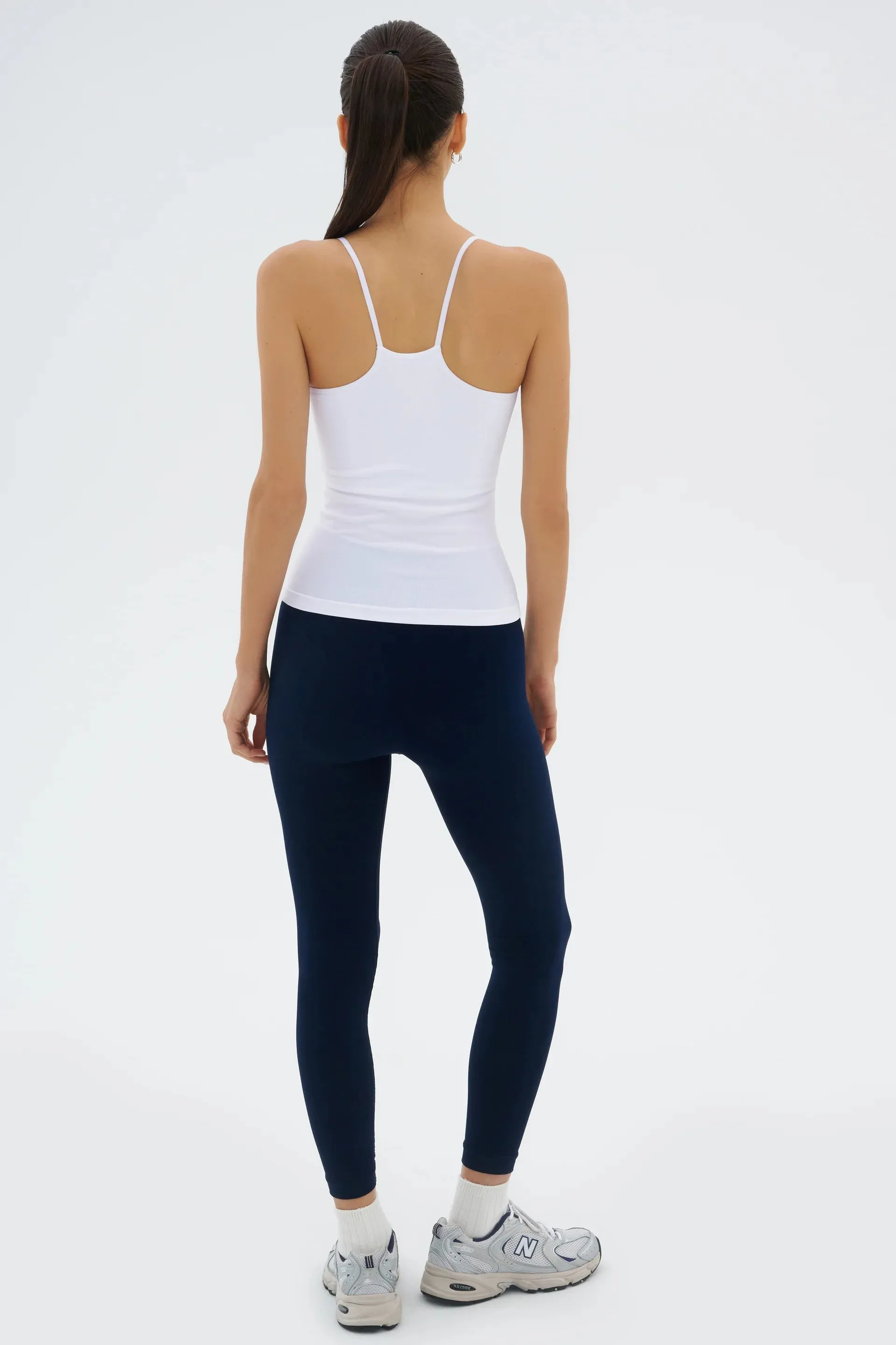 Loren Seamless Waist Length Tank White