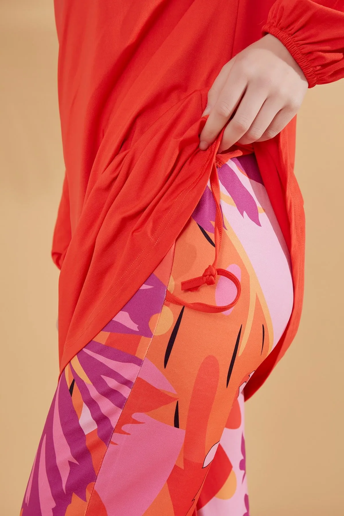 Lycra Orange Burkini Modest Swimwear M2317