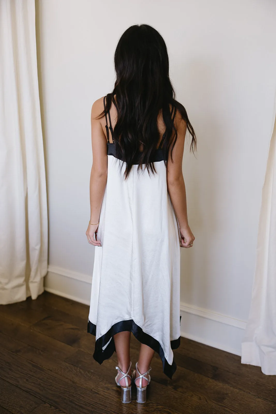 Marva Midi Dress - Ivory/Black