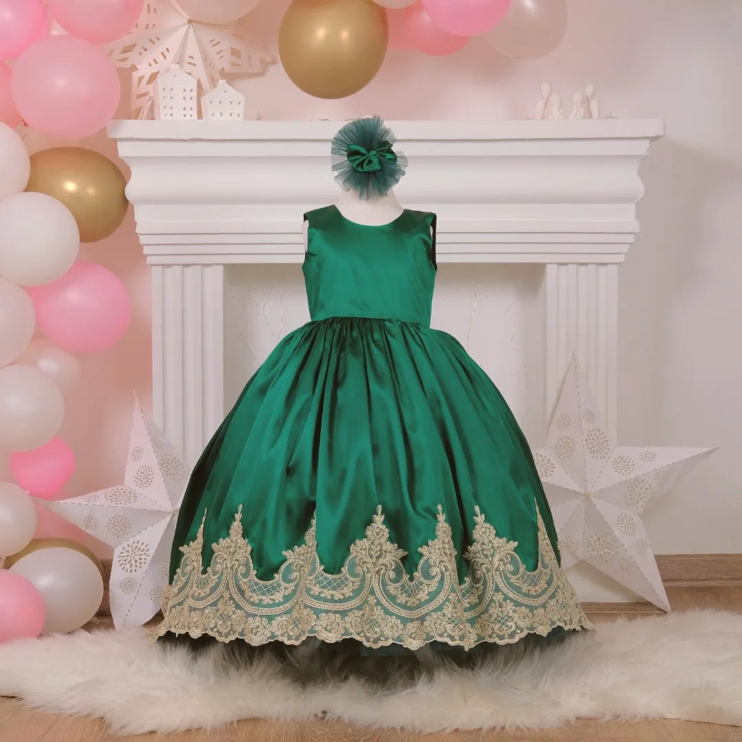 Matilda Christmas girl dress emerald