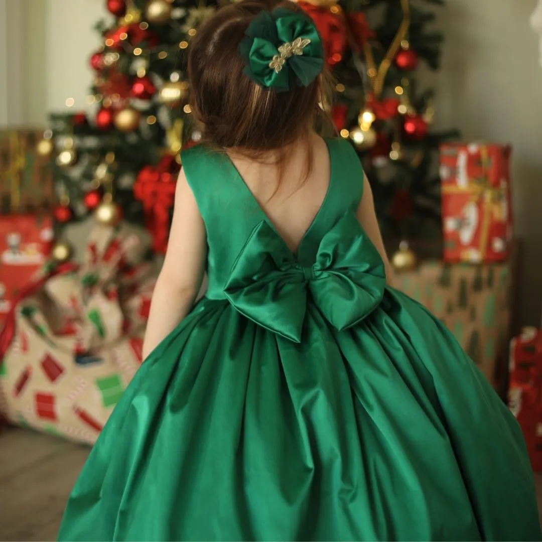 Matilda Christmas girl dress emerald