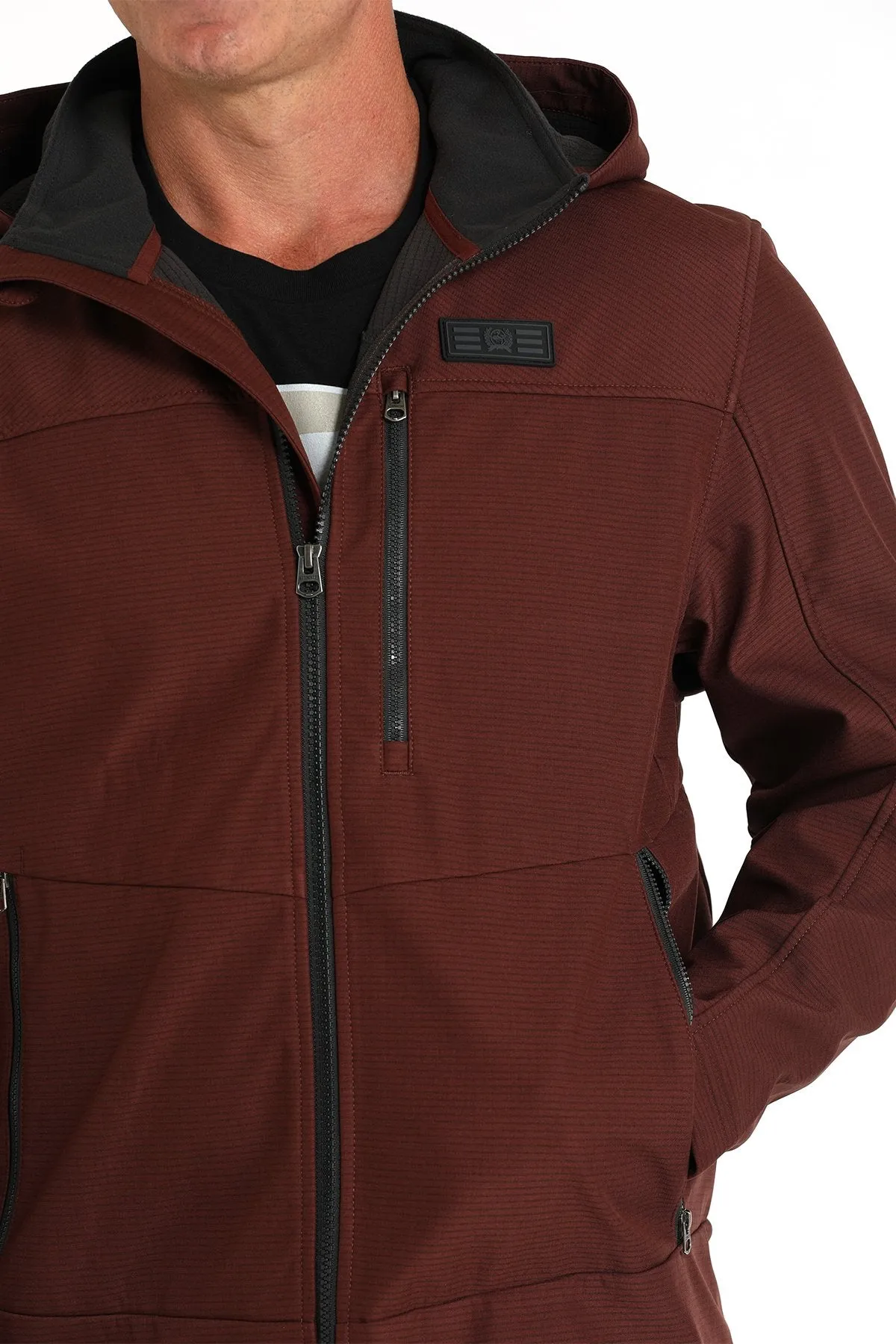 Men's Hooded Softshell Jacket - Red - (MWJ1593003)