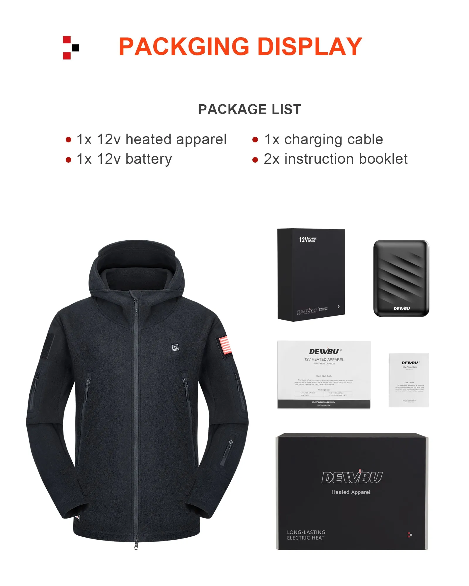 Men's Polar Fleece Heated Jacket With 12V Battery Pack - Olive Green