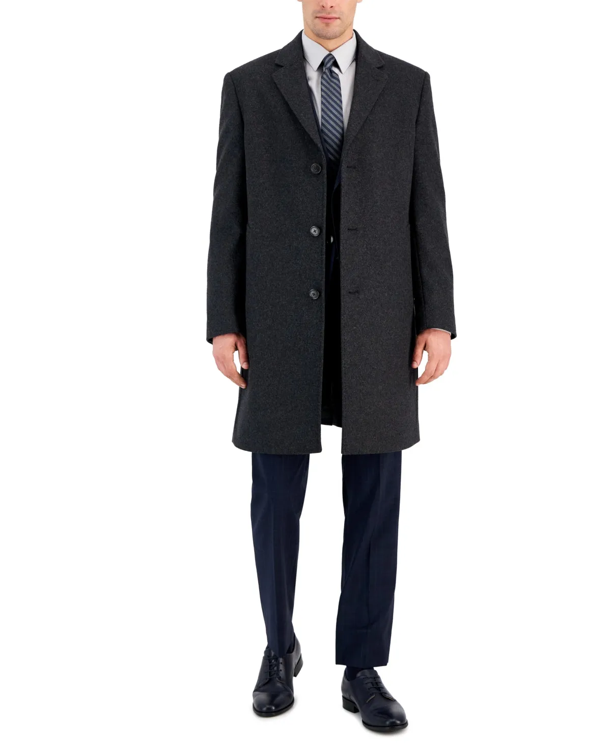 Michael Kors Mens Classic fit Overcoat Coat 46 R Grey Solid