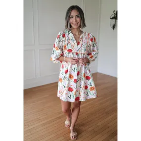 Mila Floral Print Babydoll Dress