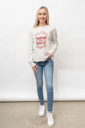 MILFORD DISTRESSED THERMAL LONG SLEEVE - VINTAGE WHITE