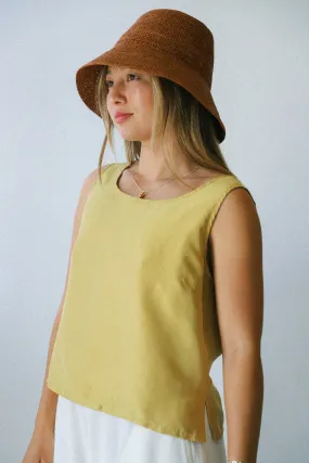 Mustard Silk Poetic Tank