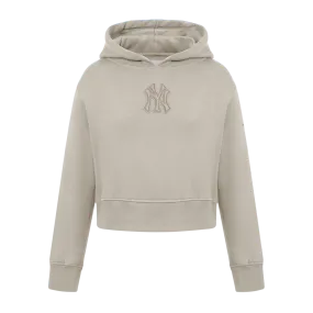 NEW YORK YANKEES NEUTRAL LITTLE GIRLS FLC PO HOODIE (TAUPE)