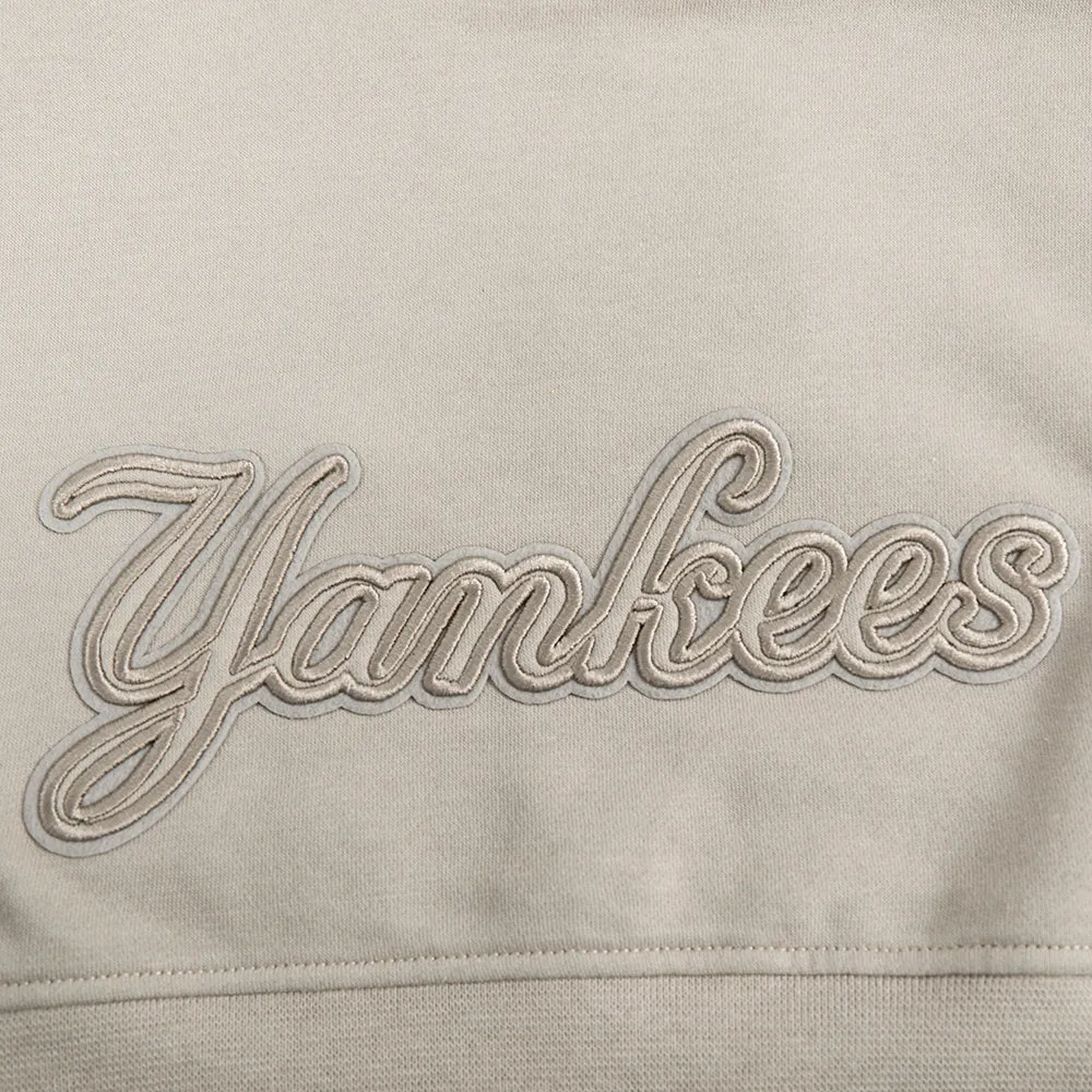 NEW YORK YANKEES NEUTRAL LITTLE GIRLS FLC PO HOODIE (TAUPE)