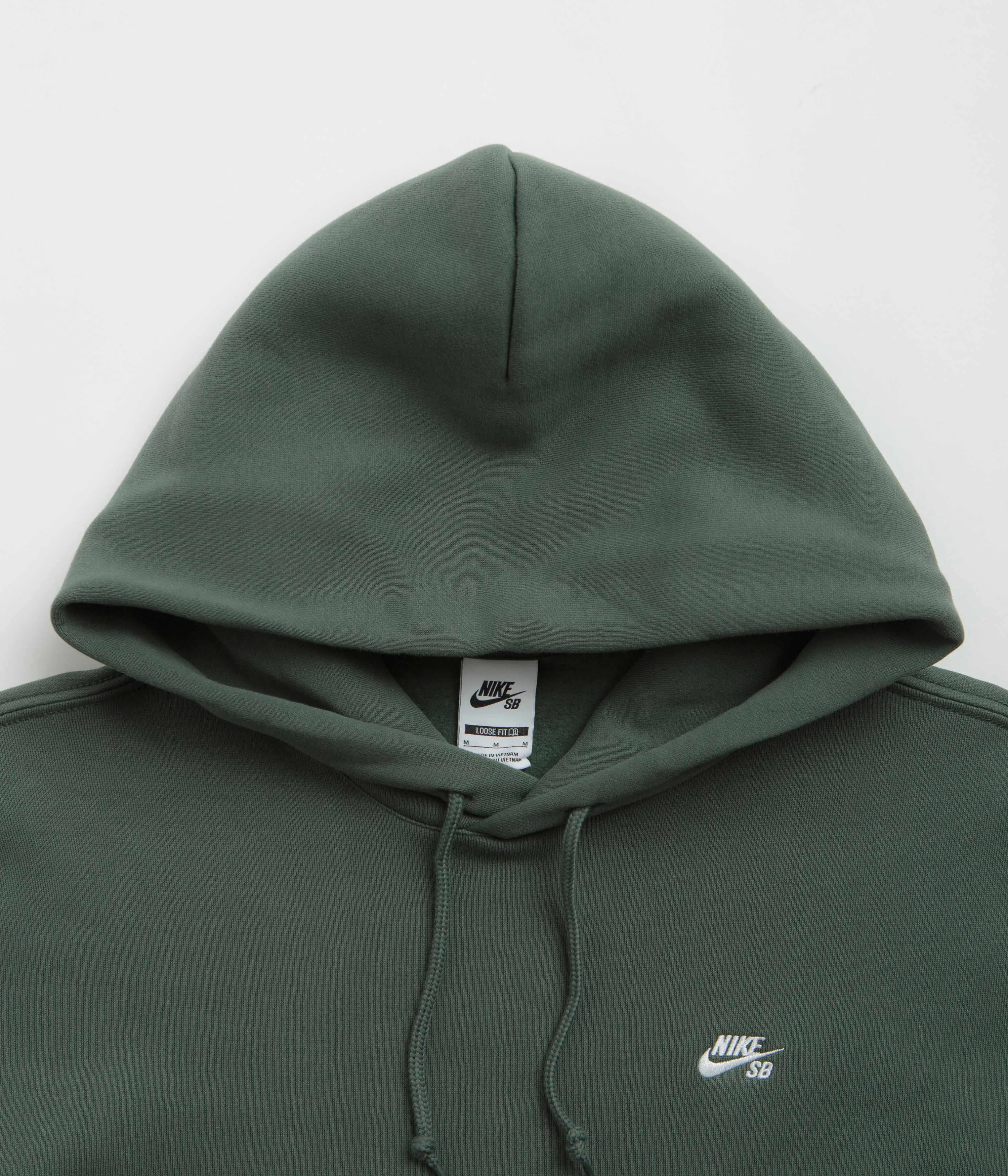 Nike SB Essential Small Logo Hoodie - Vintage Green / White