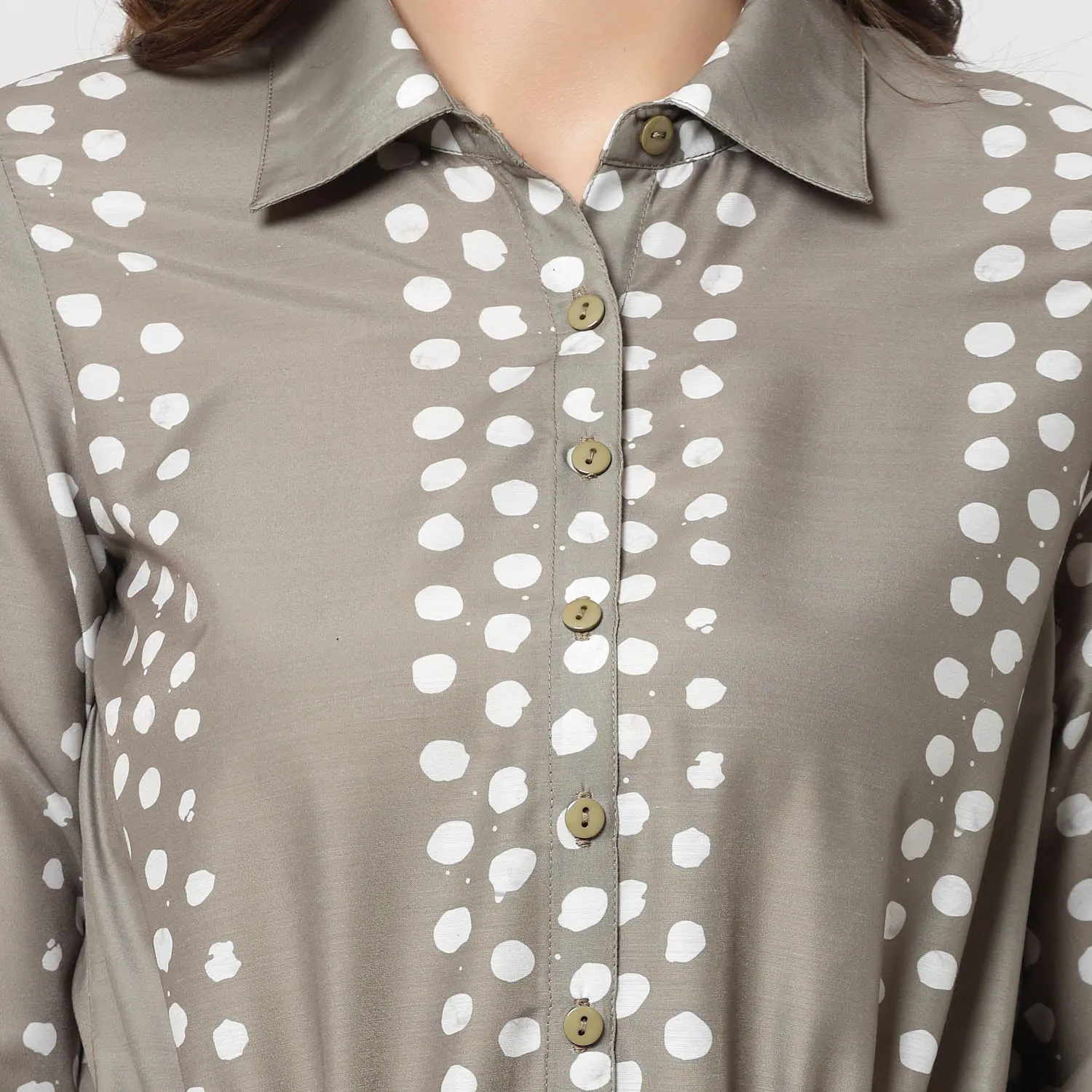 Olive Tunic With Draw Strings