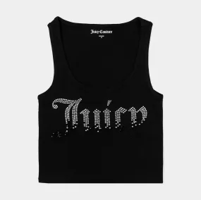 Ombre Big Bling Fitted Womens Tank Top (Black)