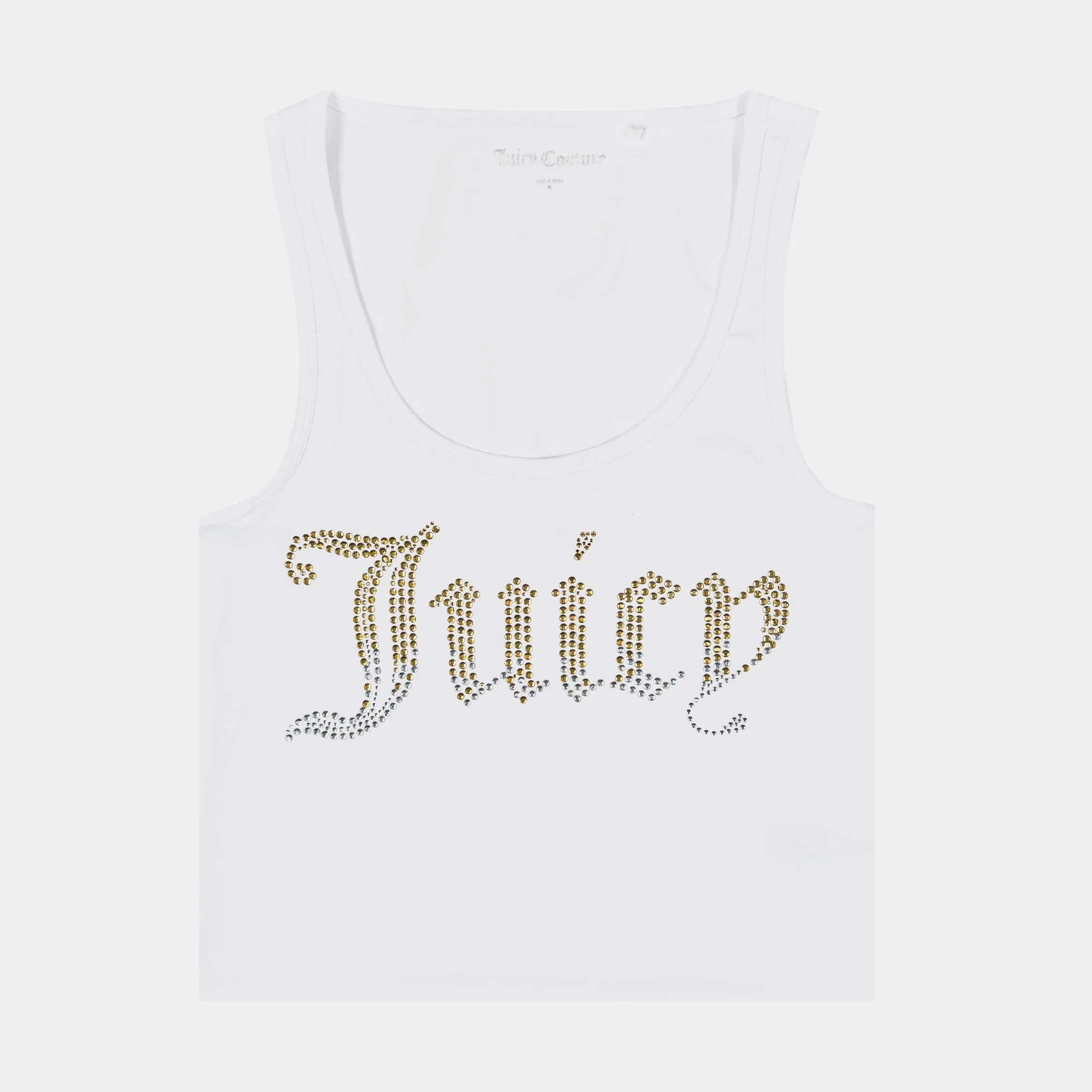 Ombre Big Bling Fitted Womens Tank Top (White)