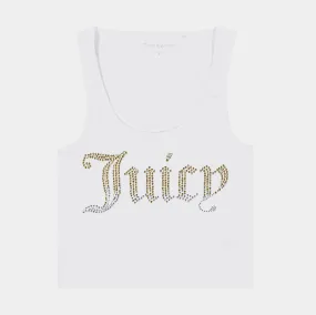 Ombre Big Bling Fitted Womens Tank Top (White)