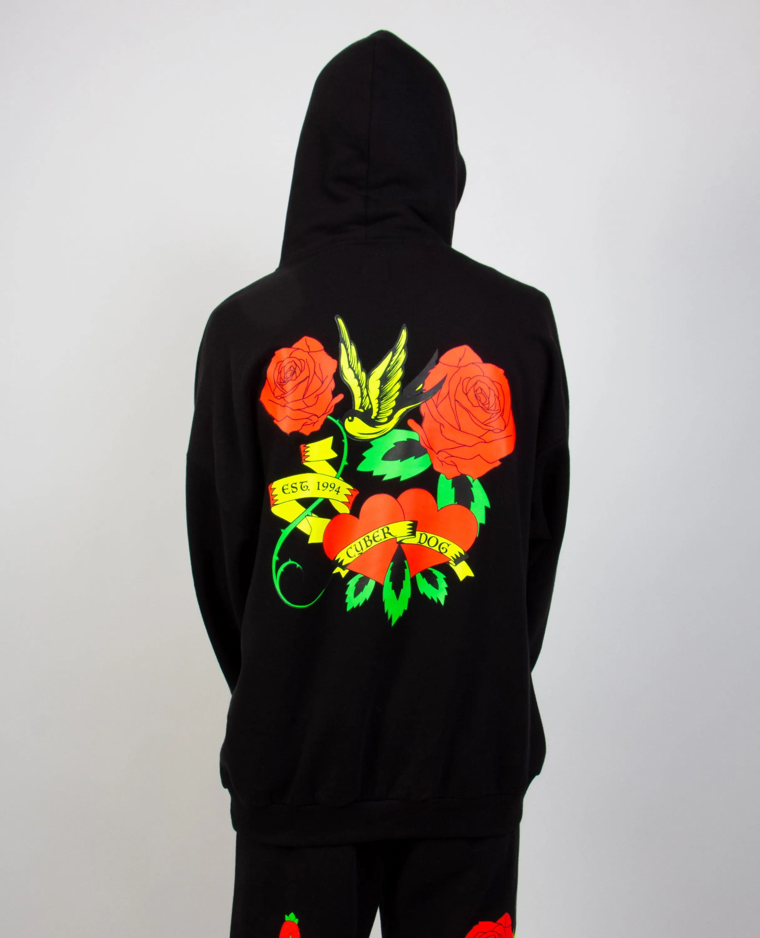 OVERSIZE TATTOO ROSE HOODIE