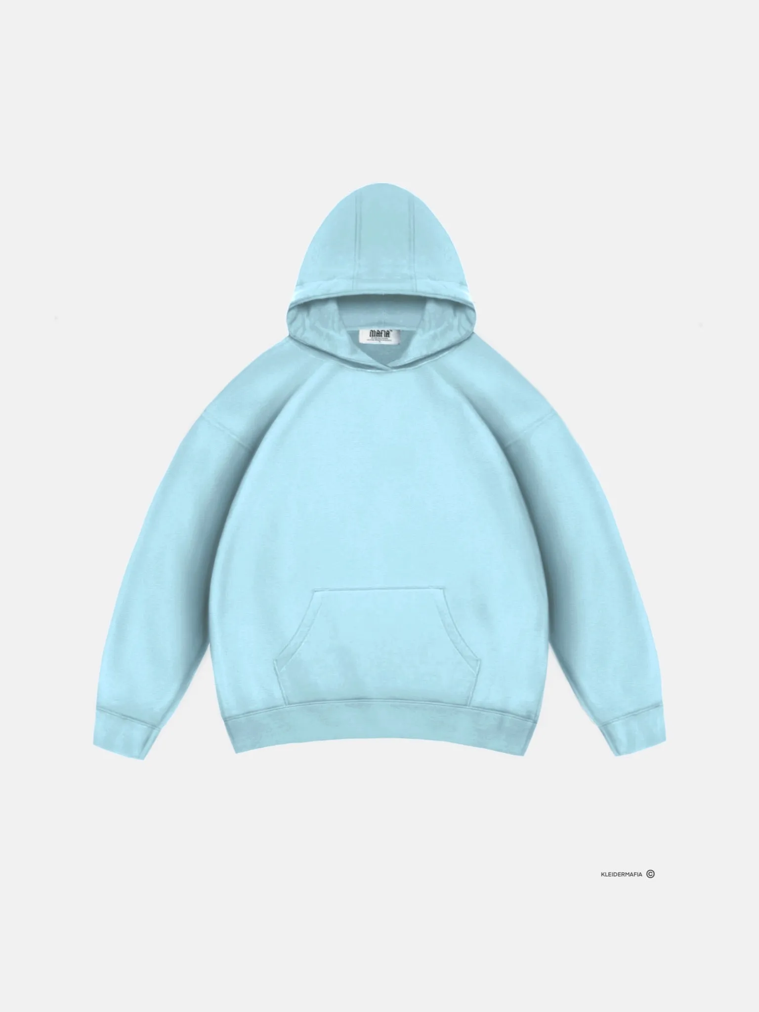 Oversize Basic Hoodie - Ice Blue