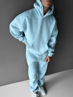 Oversize Basic Hoodie - Ice Blue
