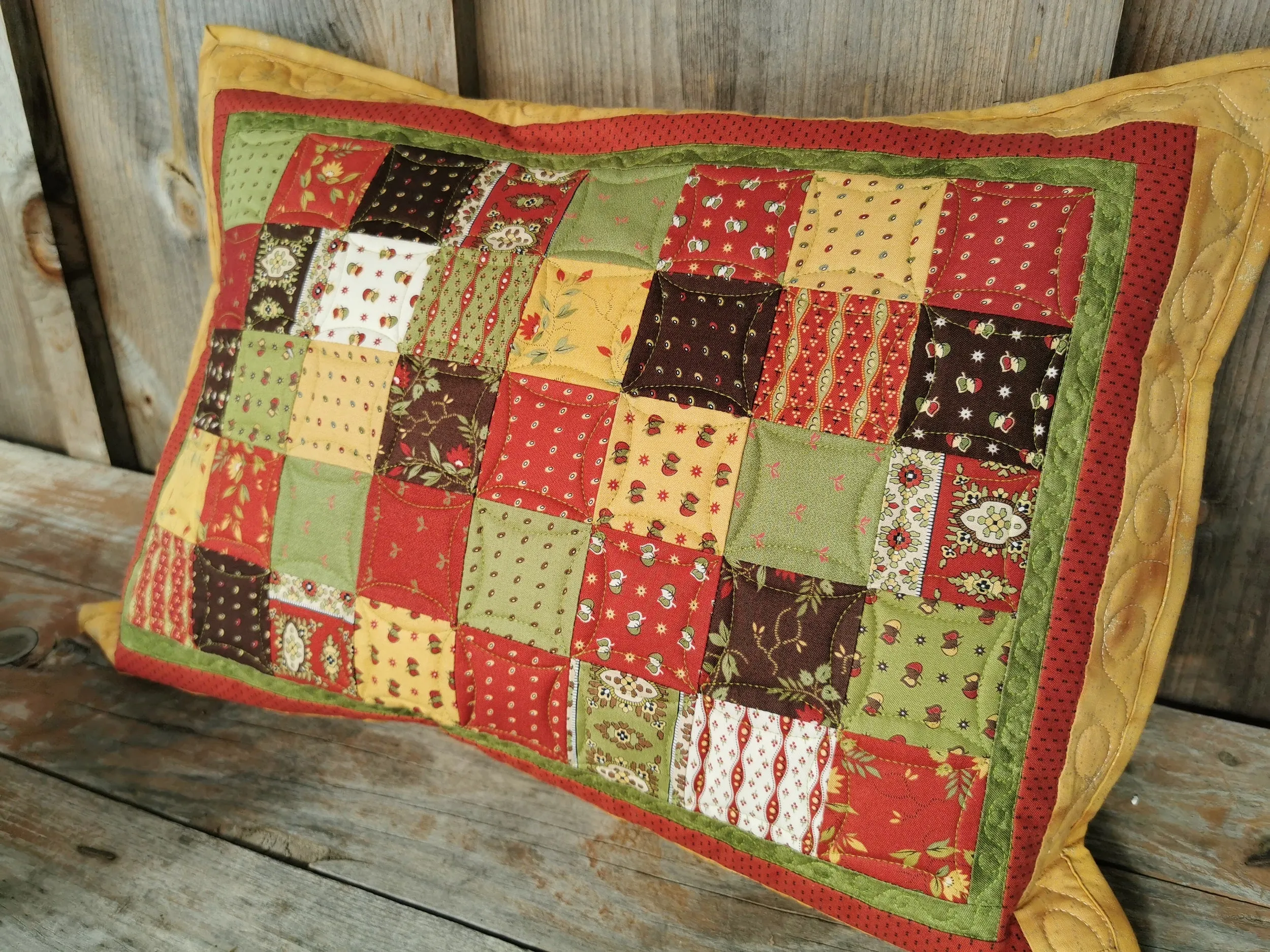 Patchwork Quilted Throw Pillow, 14 x 20 inch