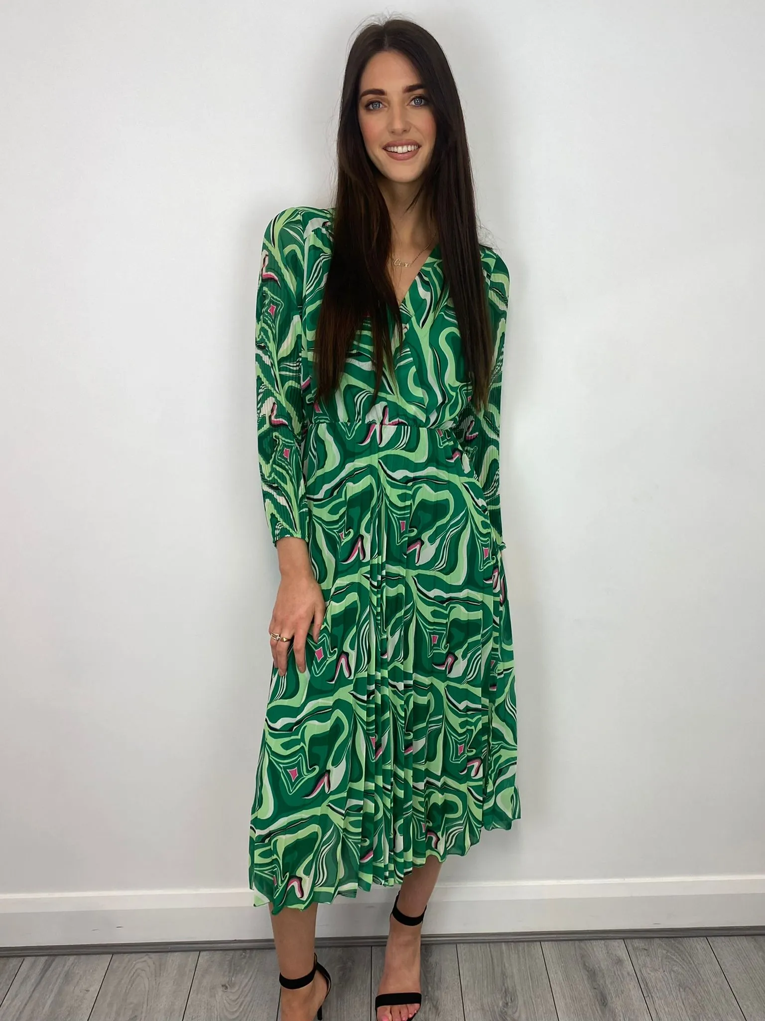 Patricia Midi Dress (Green Geo)