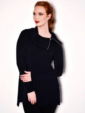 Paula Ryan Zip Collar Tunic - Black