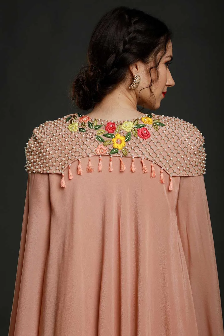 Peach Asymmetric Tunic & Pants Set