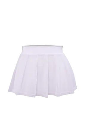Pleated Mini skirt sheer mesh / Festival & Rave skirt / WHITE