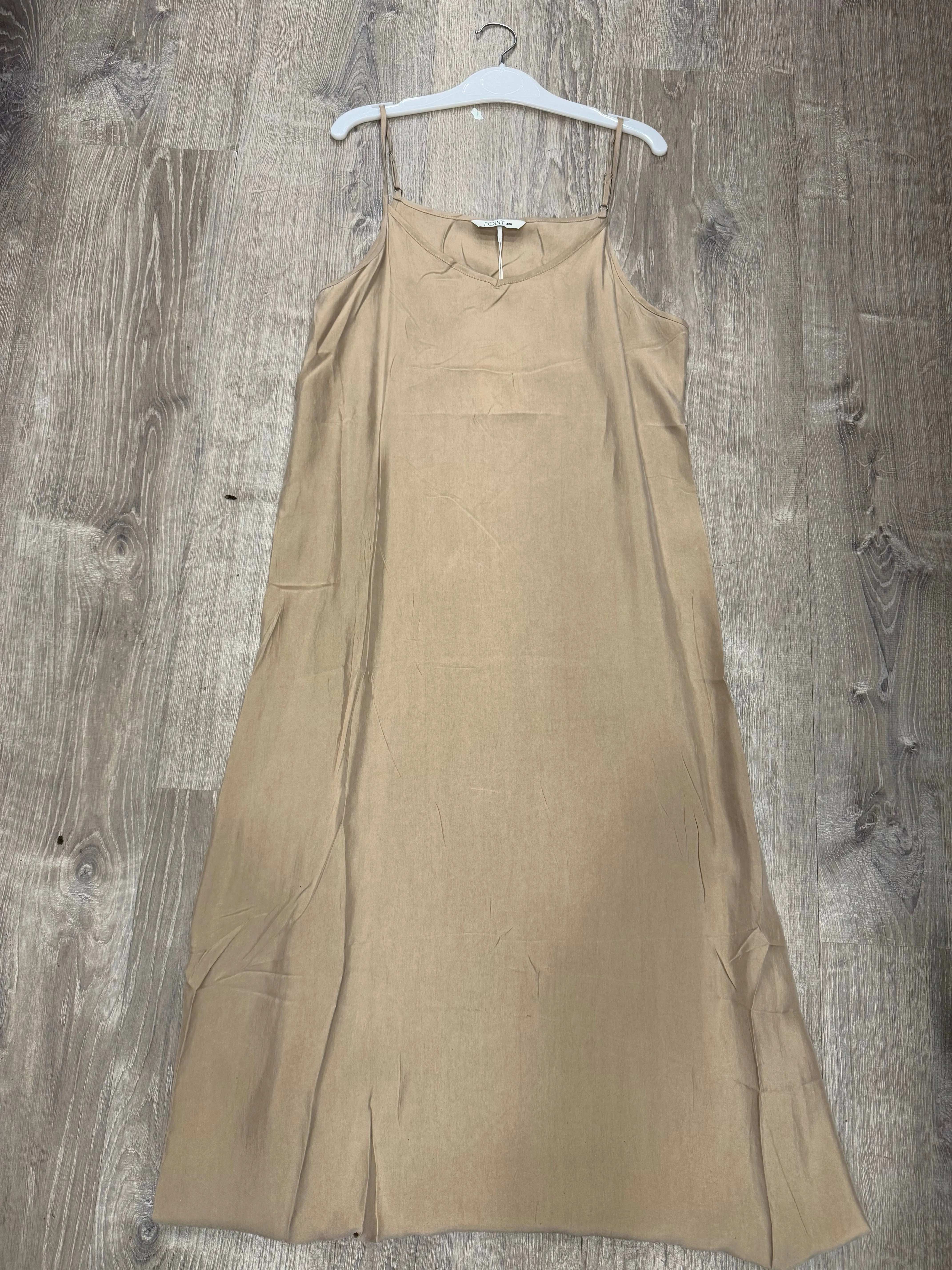 POINT BRUSHED A-LINE SLIP DRESS
