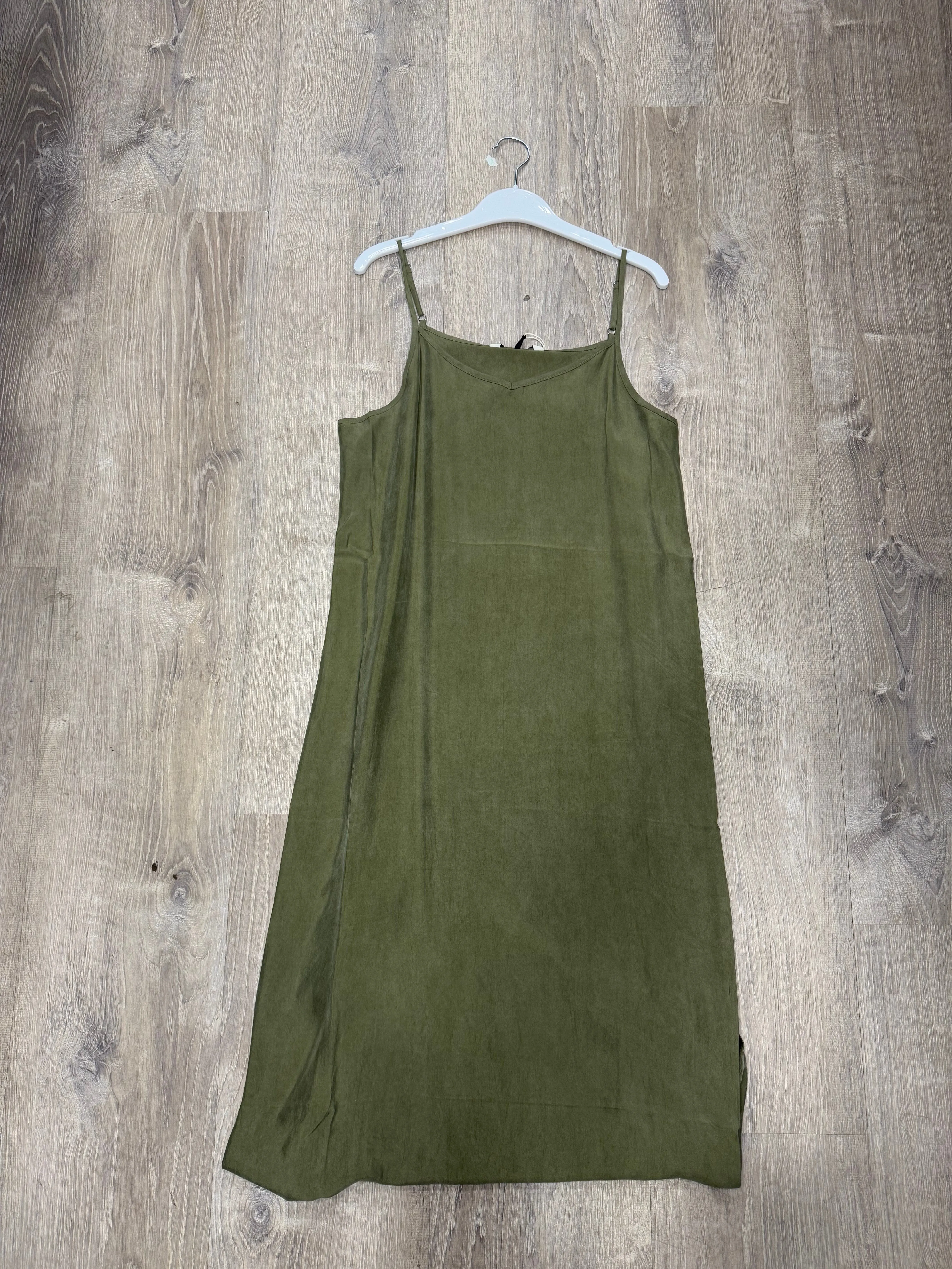 POINT BRUSHED A-LINE SLIP DRESS
