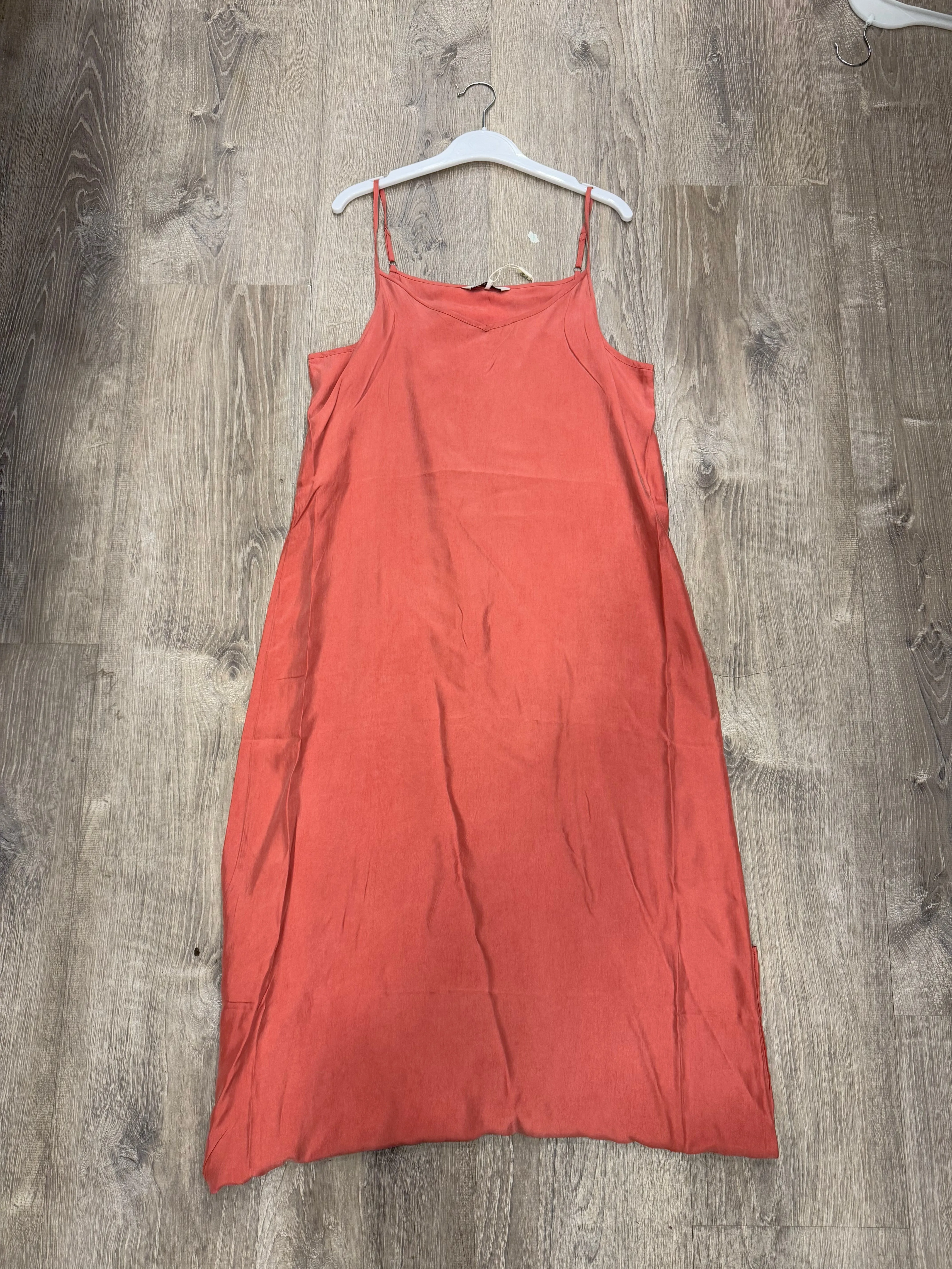 POINT BRUSHED A-LINE SLIP DRESS