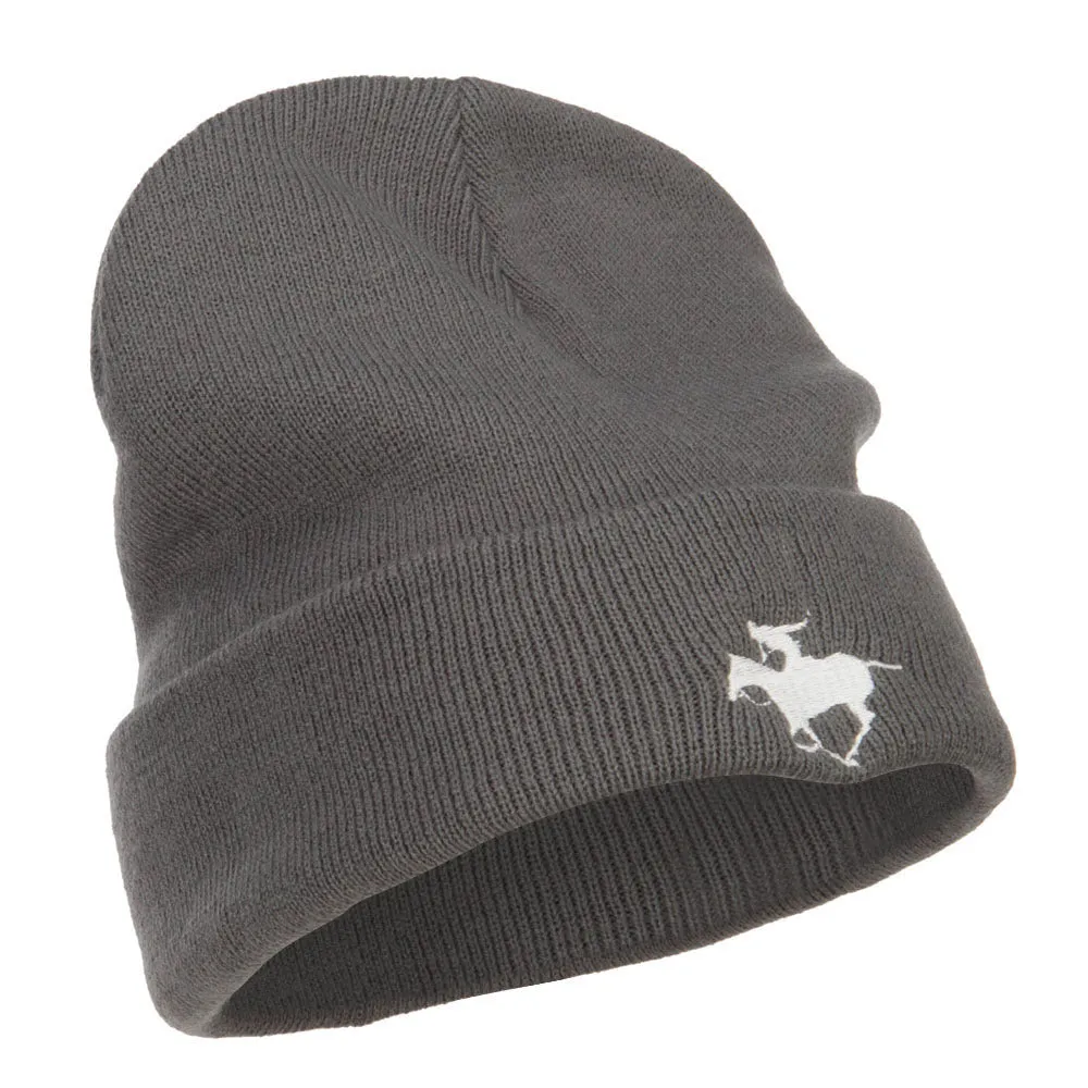Polo Player Sports Embroidered Big Beanie