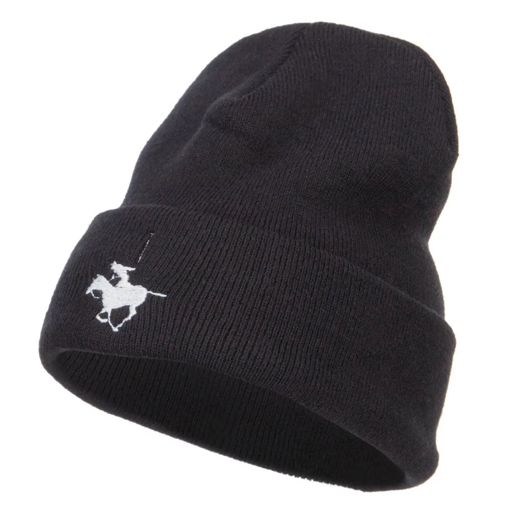Polo Player Sports Embroidered Big Beanie