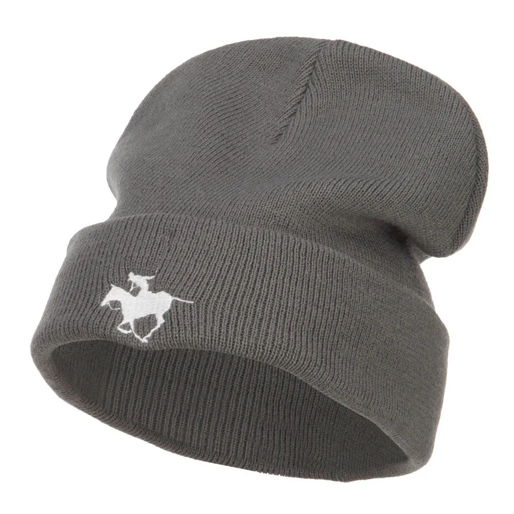 Polo Player Sports Embroidered Big Beanie