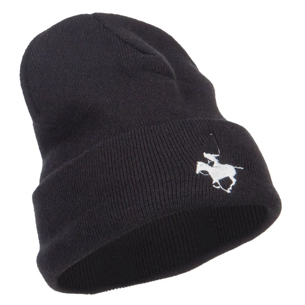 Polo Player Sports Embroidered Big Beanie