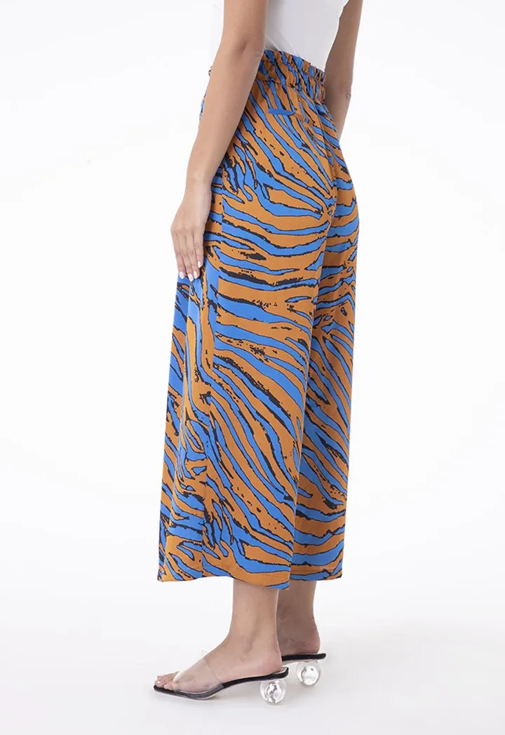 Printed Elastic Waist Culottes