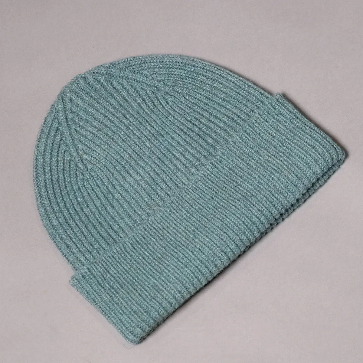 Pure Wool Beanie Hat in Mint Green
