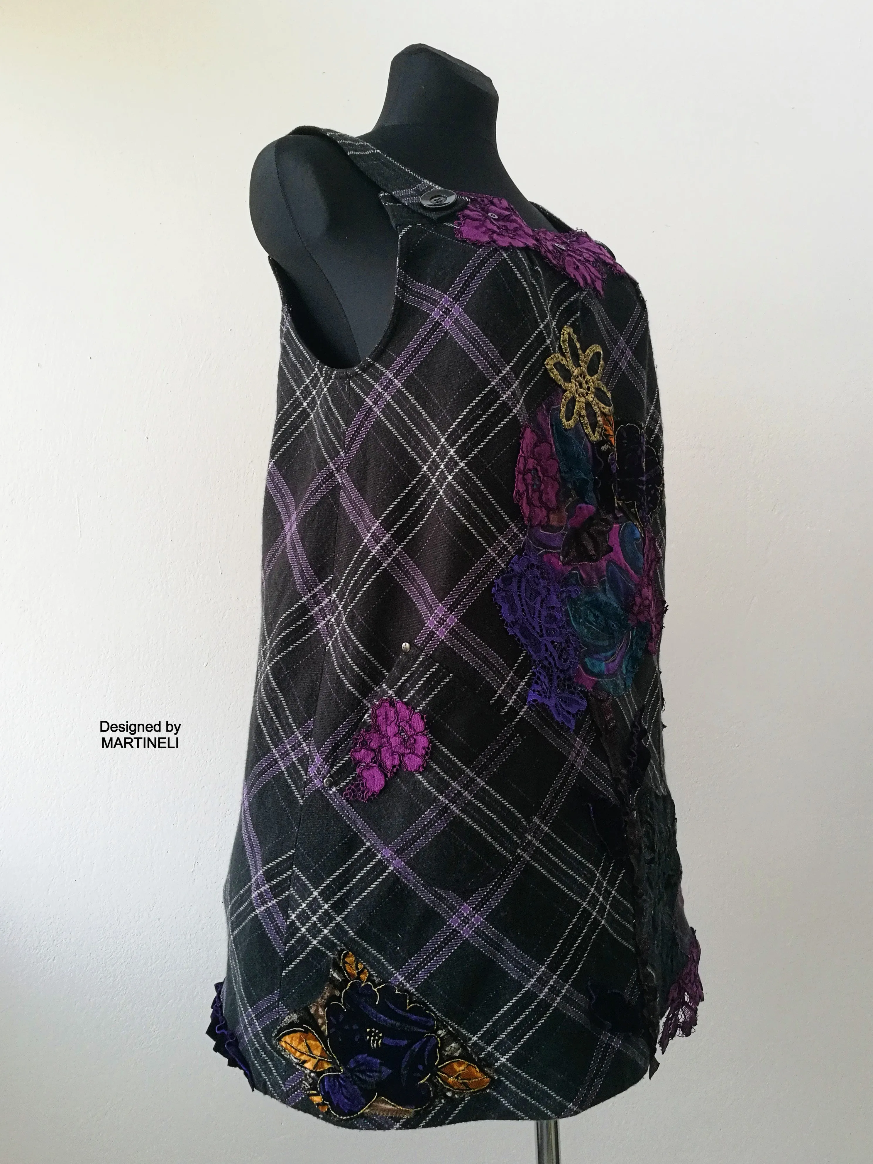 Purple Pinafore Dress,XL Wool Overall Dress,Jumper Dress