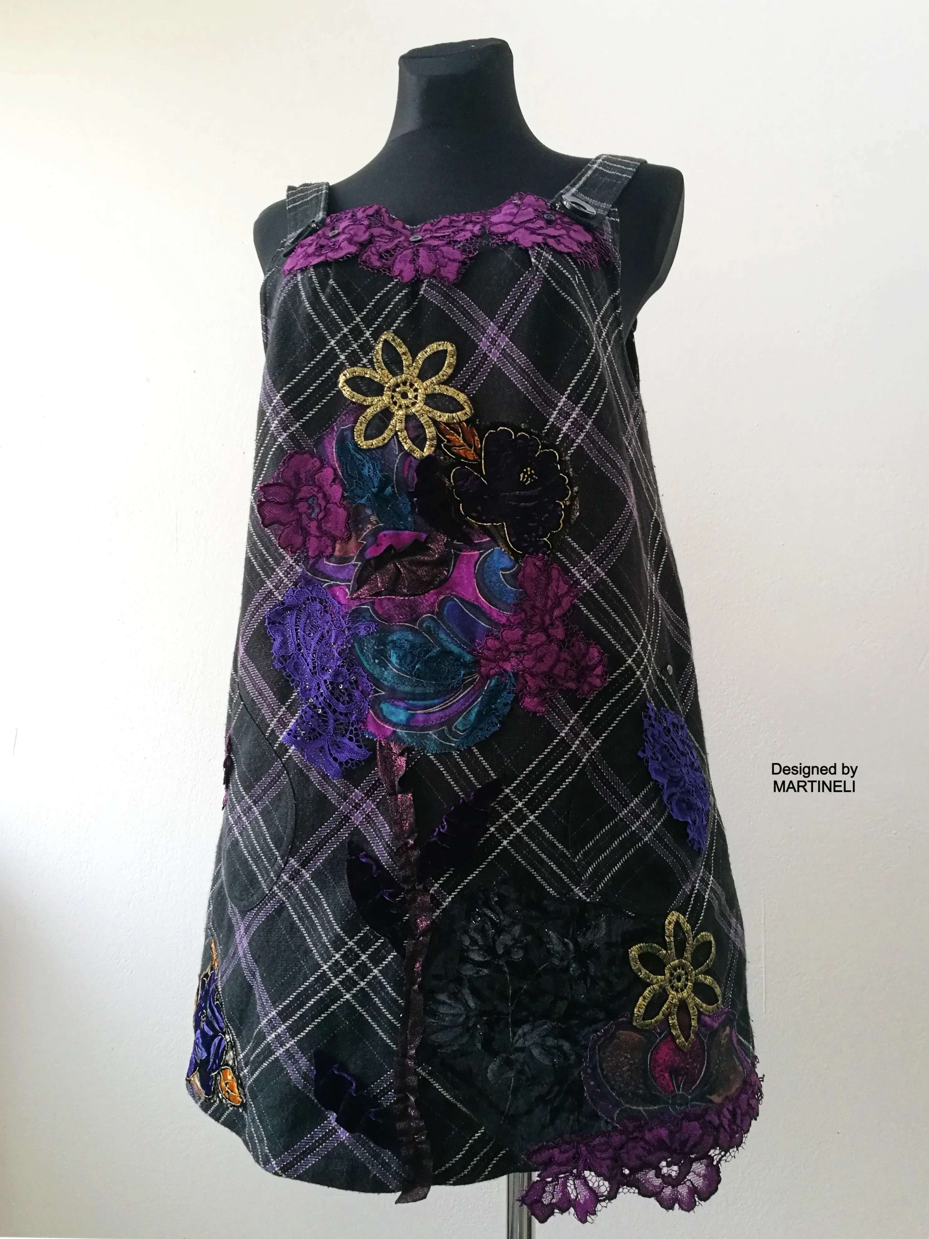 Purple Pinafore Dress,XL Wool Overall Dress,Jumper Dress