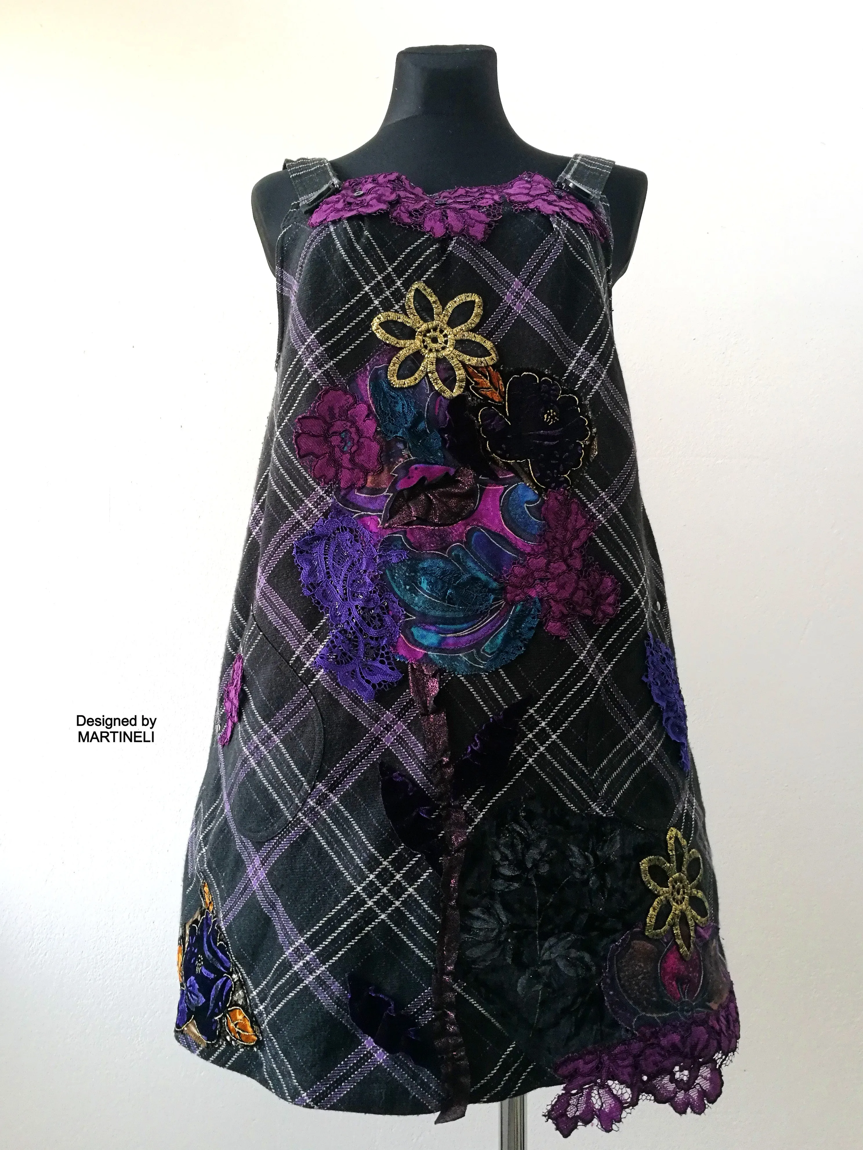 Purple Pinafore Dress,XL Wool Overall Dress,Jumper Dress